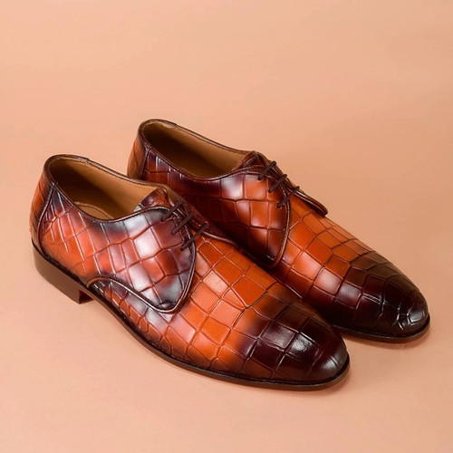 Handmade men brown crocodile - handmade,