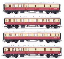 DAPOL 'OO' GAUGE LOT OF 4 BR CRIMSON/CREAM 1ST/3RD COMPOSITE/BRAKE 3RD COACHES