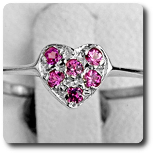 Pink sapphire ring silver - pink,