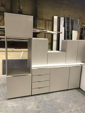 Cashmere/ Alpine White BUDGET GLOSS KITCHEN CABINETS COMPLETE - BLUM Soft Close!