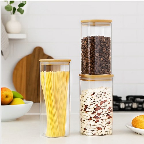 Pack glass jars kitchen - glass,