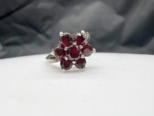 VINTAGE SOLID SILVER RUBY RED