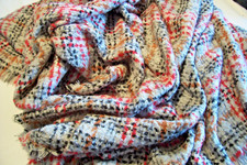 "ZARA" 100% POLYESTER BED /SOFA THROW.SOFT TOUCH.80X40 INS INCL FRINGE.USED.