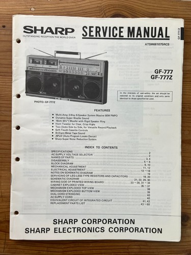 Original sharp 777 gf 777z - sharp, gf-777z