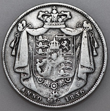 1836 WILLIAM IV SILVER HALFCROWN, BRITISH COIN, F+