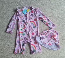 Girls Sun Safe Swimsuit & Hat