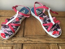 Lois Jeans Ladies size 5 38 Flip Flops Sandals Beach New Pink White Leather BN