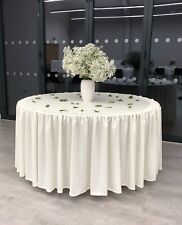 5ft (152-153 cm) Exclusive Custom-Made Round White Wedding Table Cloths 