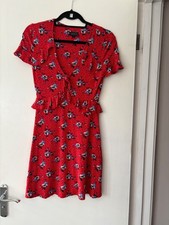 Topshop Red Floral Tea Dress