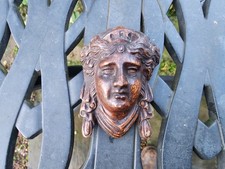 Antique German Vienna style wall clock Caesars head motif NICE BIG ONE