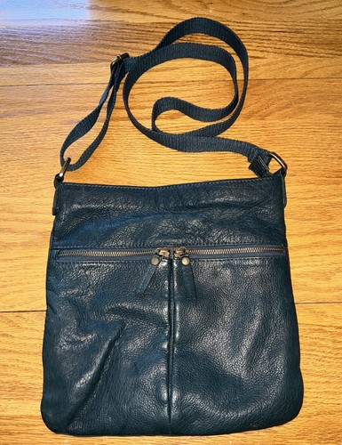 Fatface blue leather crossbody - leather,
