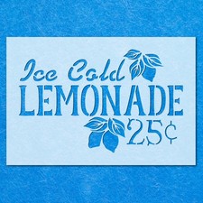 Shabby Chic Ice Cold Lemonade Stencil: Mylar Airbrush Wall Art Painting Crafts
