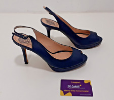 VINCE CAMUTO LEVINA SLINGBACK PEEP TOE HEEL SANDALS BLUE  - SIZE UK 7 EU 37