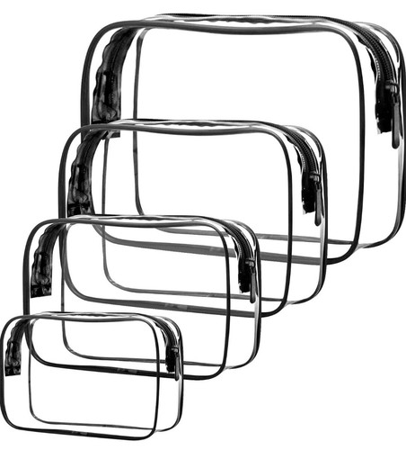 Clear makeup bags set pvc - clear, 4