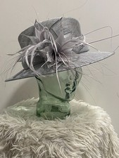 Elegance Silver Grey 100% Abaca Special Occasion Wedding Guest Hat