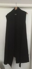 Womens Black Open Front Maxi