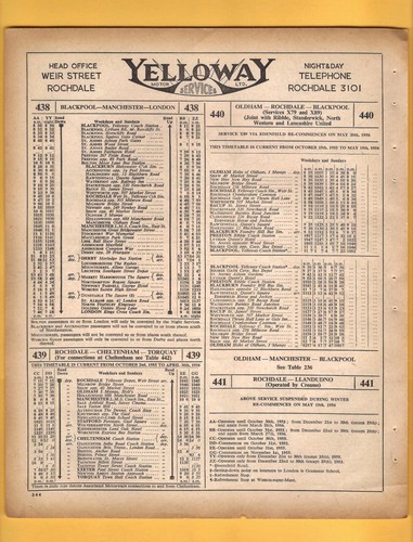 Timetable yelloway - timetable,