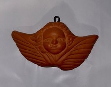 Angel Cherub Sculpture Wall Hanging Terracotta Unglazed