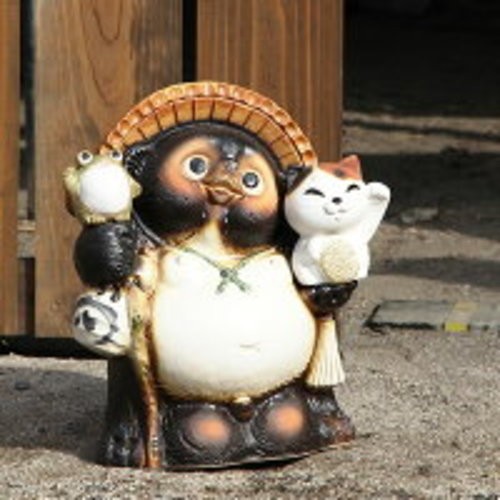 Shigaraki ware tanuki cat - shigaraki,