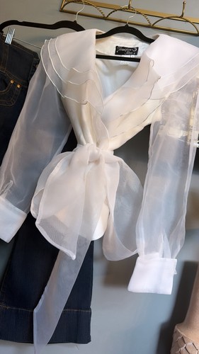 Vintage white sheer organza - vintage,