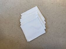 A Set of Six White Cotton Serviettes or Napkins, 48cm x 52cm Approximately 
