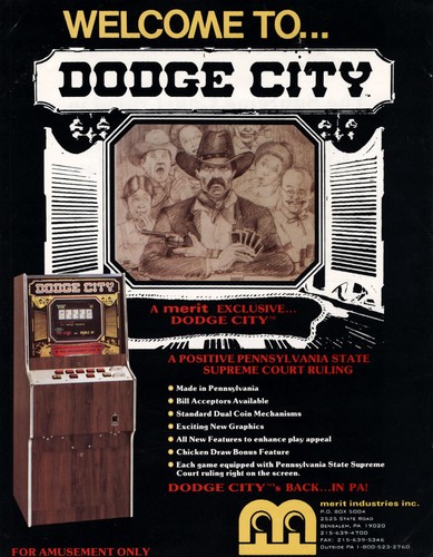 Dodge city arcade flyer - flyer, 1988