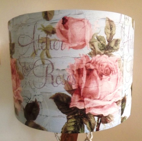 Floral lampshade shabby chic - lampshade,
