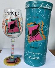Lolita Firefly Hand Painted Wine Glass -I’m a Cancer- Love My Sign