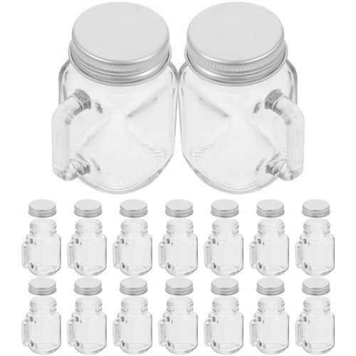 16pcs reusable glass jars with - glass,