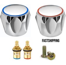 2x Replacement Bathroom Kitchen Sink Tap Standard Hot Cold Tap 1/2 Top Heat