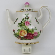 Royal Albert Fine Bone China "Old Country Roses" Teapot Night Light 4-1/2" Tall