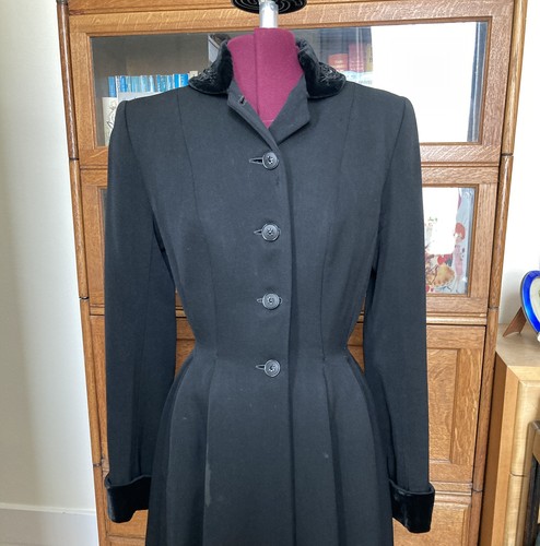 Vintage 1940s black wool - 1940s,