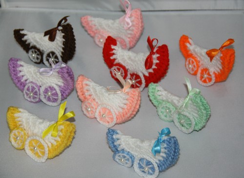Mini crochet baby carriage - crochet,