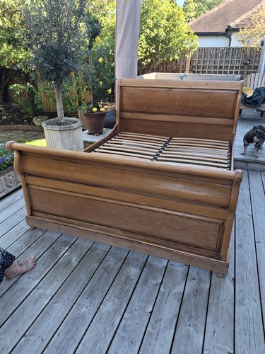 Solid oak king size sleigh - king, bed