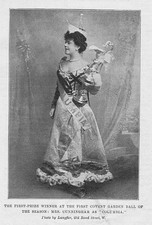 COVENT GARDEN Fancy Dress Ball Winner as 'Columbia' - Antique Print 1899