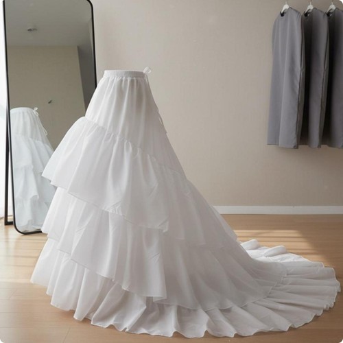 Layered petticoat with train - with,