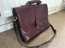 Maroon Leather Briefcase Computer Laptop Satchel Bag