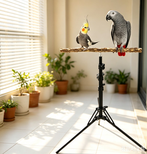 Adjustable natural wood parrot - natural,