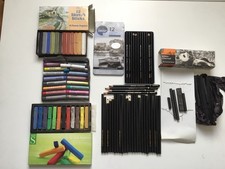 Job Lot Charcoal Graphite Sticks , Charcoal Pencils And Soft Pastel Sticks