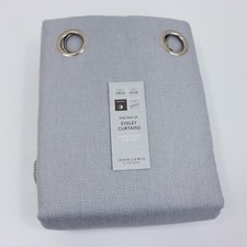 John Lewis Basket Weave Pair Blackout Eyelet Curtains Blue Grey W228cm D137cm