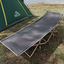 Folding Camping Cot Collapsible Portable Sleeping Army Camp Bed W/ Carry Bag