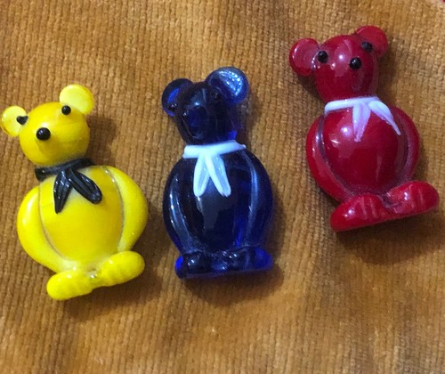Vintage glass teddy - vintage, bears