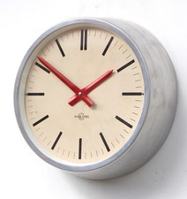 French Avricoste 1970s Vintage Wall Clock Midcentury Retro Industrial Factory