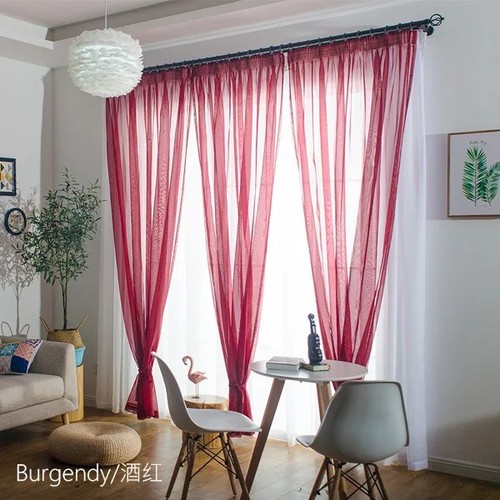 Voile sheer curtain rod - voile, pocket