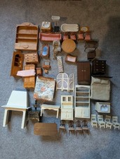 Vintage Handmade Wooden Del Prado Doll House Furniture Bundle Lot