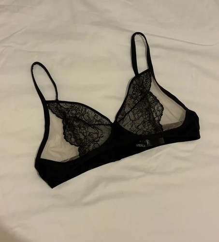 Perla black lace bra 38b - bra,