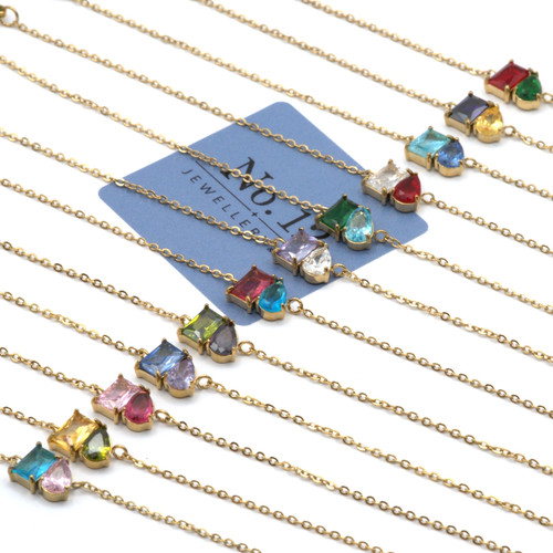 Double birthstone bracelet - double,