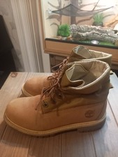 Timberland Roll Top Boots Womens Size 5.5 Tan Brown Lace Up Leather Boots