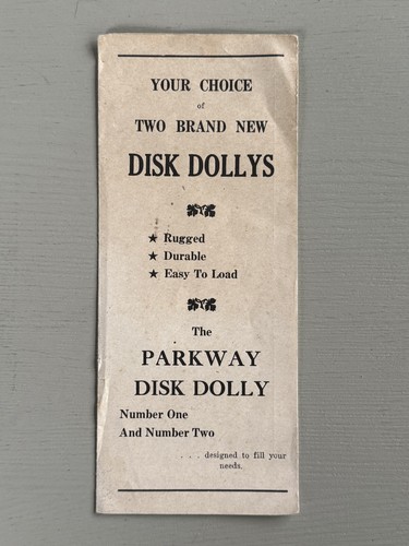 Vintage parkway disk - parkway, dolly