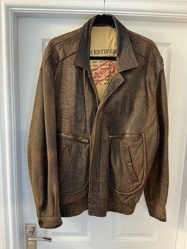 Distressed leather jacket - leather, mens